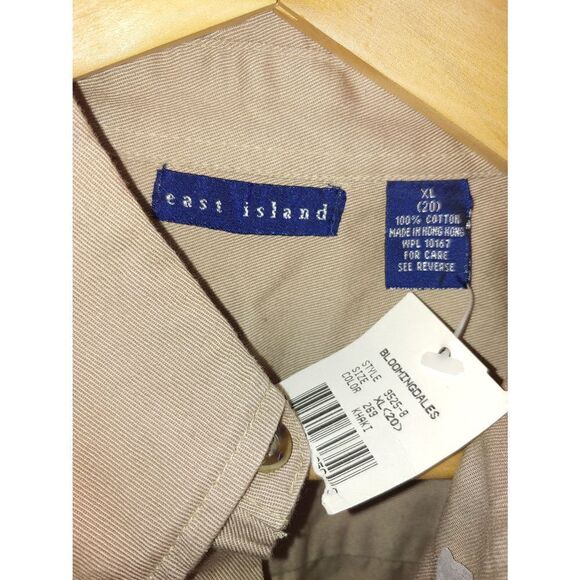 Bloomingdale's Boy's Husky Size XL (20) Khaki Button Down "Denim-like" Shirt - Picture 4 of 4